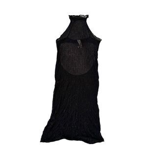 Savage x Fenty Womens One Size Mesh Lace Mock Neck Slip Lingerie Dress Black